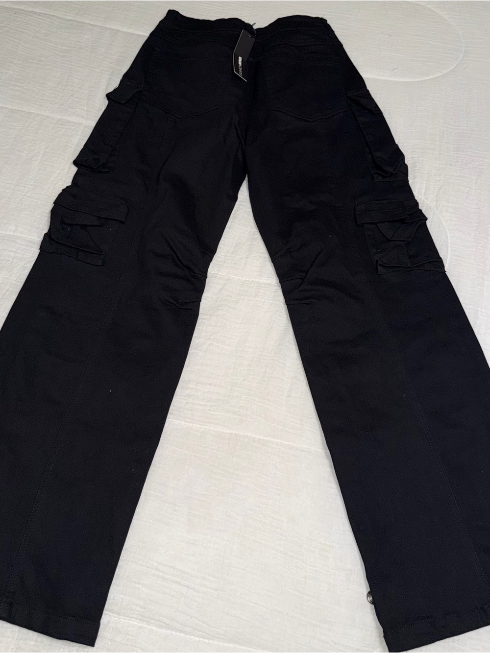 Fashion Nova Black Cargo Pants with Multi-Pocket Utility